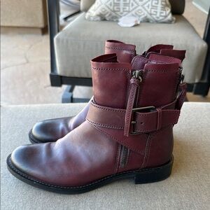 ECCO Women's Shape 25 Buckle Ankle Boot, Bordeaux, 37 M NWOB